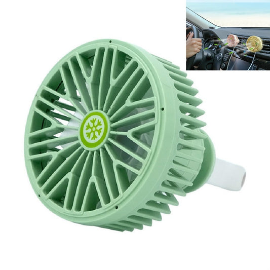 Car Vent Fan Multi-function USB Interface Mini LED Lamp Car Fan(Green) by buy2fix