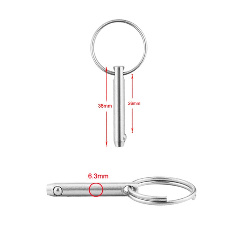 Boat Accessories 316 Stainless Steel Ball Pin Quick Release And Quick Release Safety Pin Spring Steel Ball Pin, Size: 6.3x38mm by buy2fix