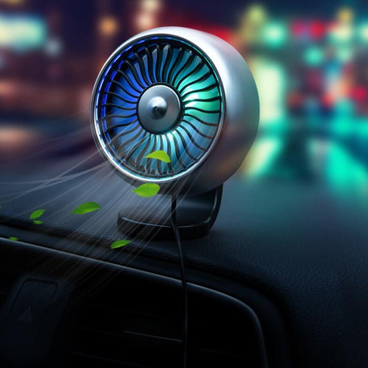 Automobile Multi-function Electric Fan Car Air Outlet USB Interface Mini Fan(Silver) by buy2fix