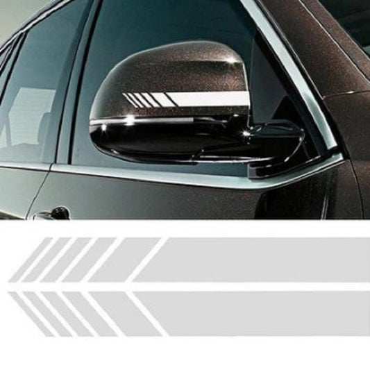 10 PCS Simple Rearview Mirror Car Stickers Rearview Mirror Personality Scratches Reflective Car Stickers(White) by buy2fix