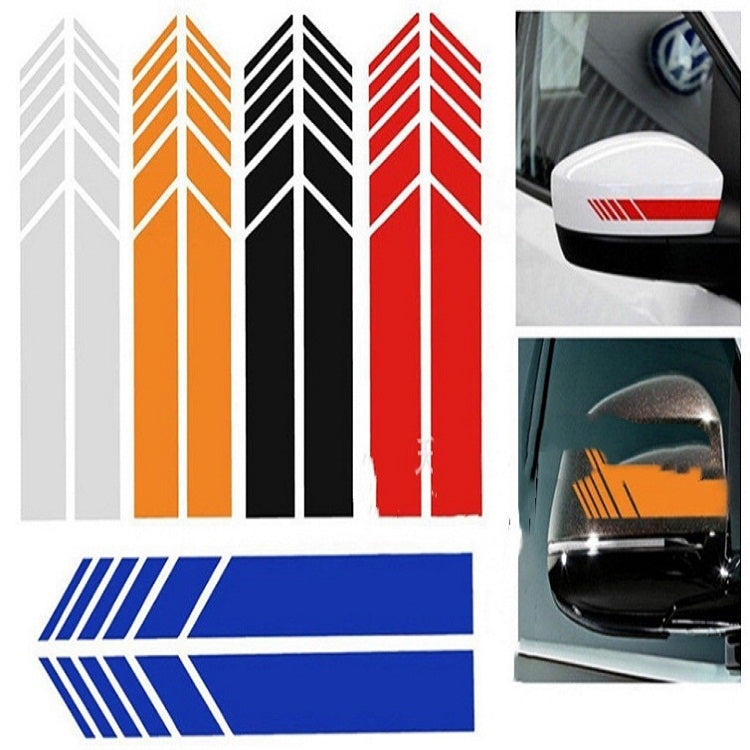 10 PCS Simple Rearview Mirror Car Stickers Rearview Mirror Personality Scratches Reflective Car Stickers(White) by buy2fix