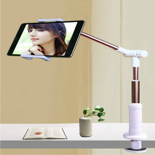 360 Degree Rotation Lazy Mount Folding Long Arm Phone Stand Holder for 4-14 Inch Tablet & Phone(Rose Gold) by buy2fix
