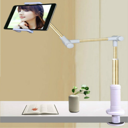 360 Degree Rotation Lazy Mount Folding Long Arm Phone Stand Holder for 4-14 Inch Tablet & Phone(Gold) by buy2fix
