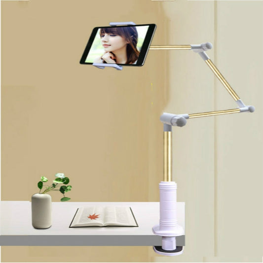 360 Degree Rotation Lazy Mount Folding Long Arm Phone Stand Holder for 4-14 Inch Tablet & Phone(Gold) by buy2fix