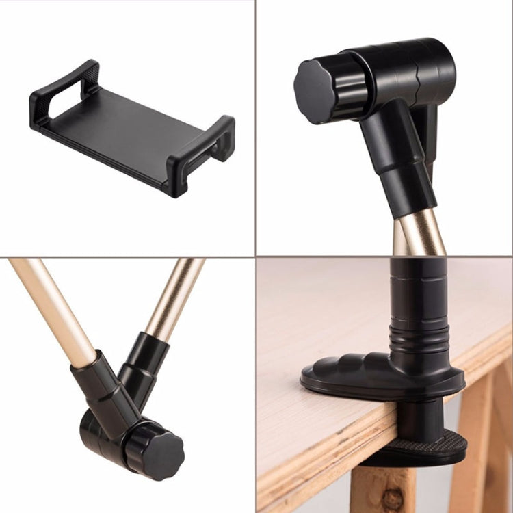 360 Degree Rotation Lazy Mount Folding Long Arm Phone Stand Holder for 4-14 Inch Tablet & Phone(Rose Gold) by buy2fix