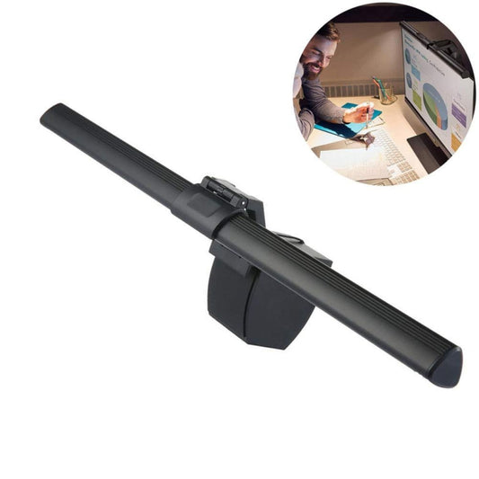 Monitor Screen Hanging Lamp LED Office Computer Notebook Reading Smart Eye Protection Desk Lamp(Black) by buy2fix