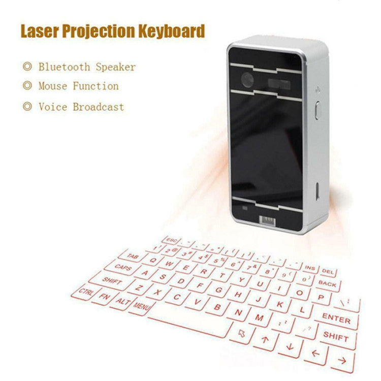 JHP-Best Portable Virtual Lasers Keyboard Mouse Wireless Bluetooth Lasers Projection Speaker(White) by buy2fix