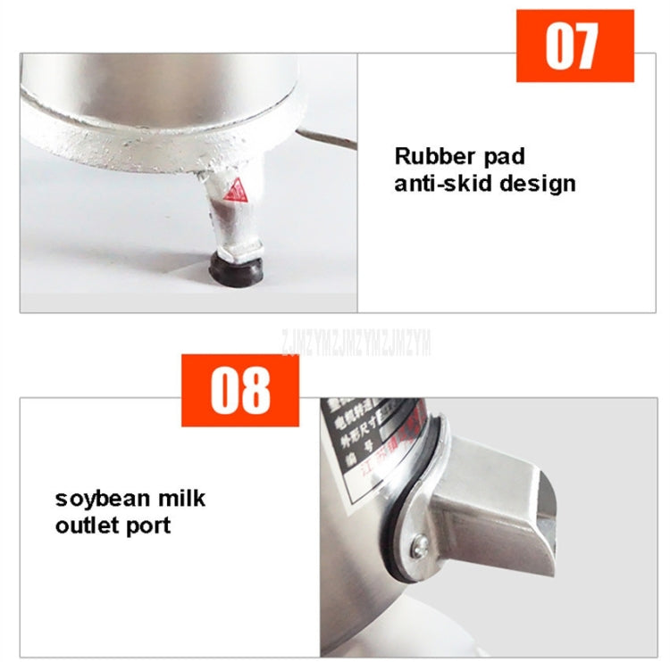 100/1100W Household Stainless Steel Refiner Large Capacity Slurry Separation Fresh Grinding Soymilk Tofu Machine, CN Plug(Silver) by buy2fix