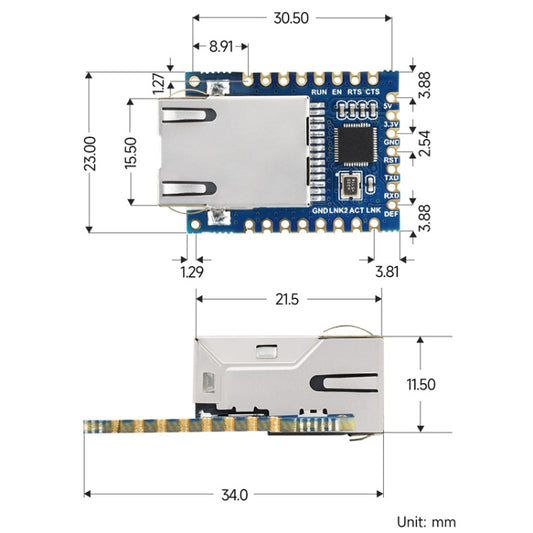 Waveshare UART TO ETH (B) TTL UART To Ethernet Mini Module by Waveshare
