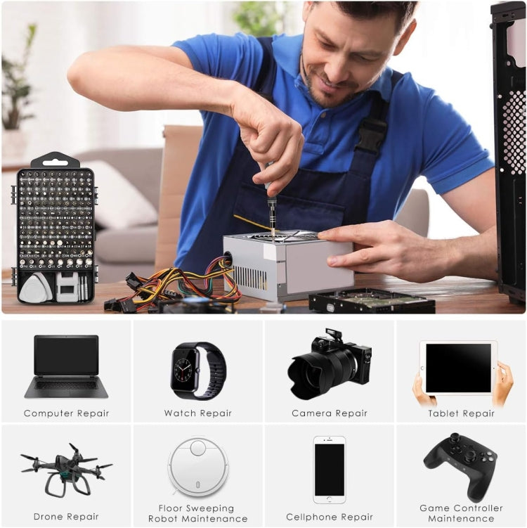 110 in 1 Magnetic Plum Screwdriver Mobile Phone Disassembly Repair Tool(Black) by buy2fix