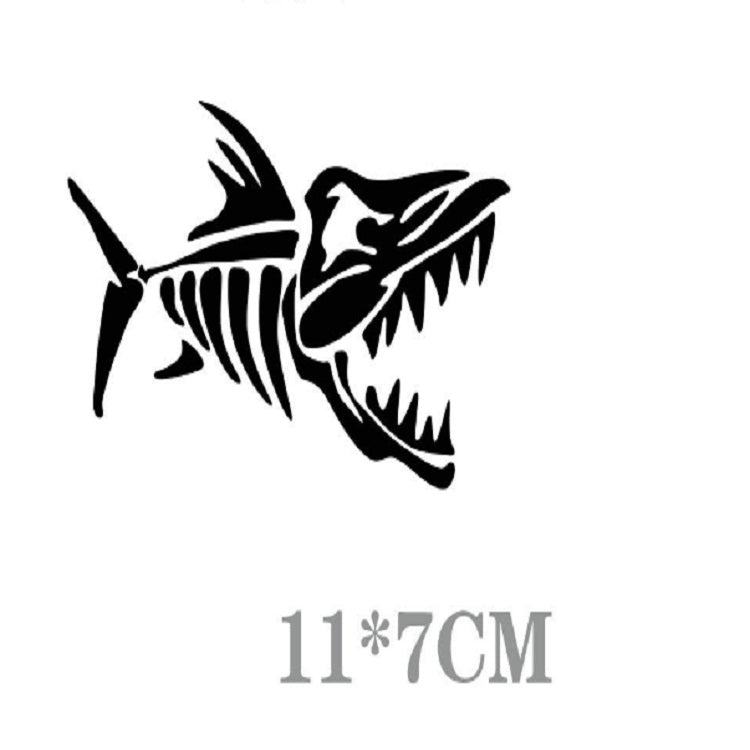 10 PCS Car Sticker Motorcycle Pulling Flower Stick Fish Bone Cartoon Personality Body Sticker(White) by buy2fix