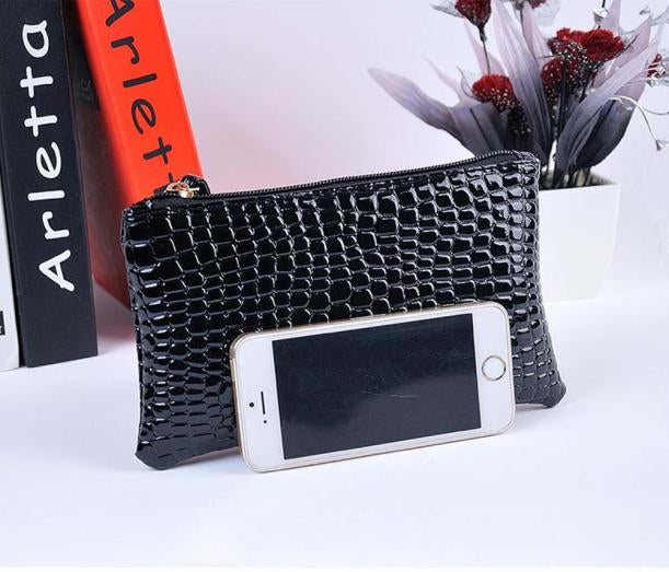 Fashion Long Crocodile Pattern Ladies Clutch Wallet(Black) by buy2fix