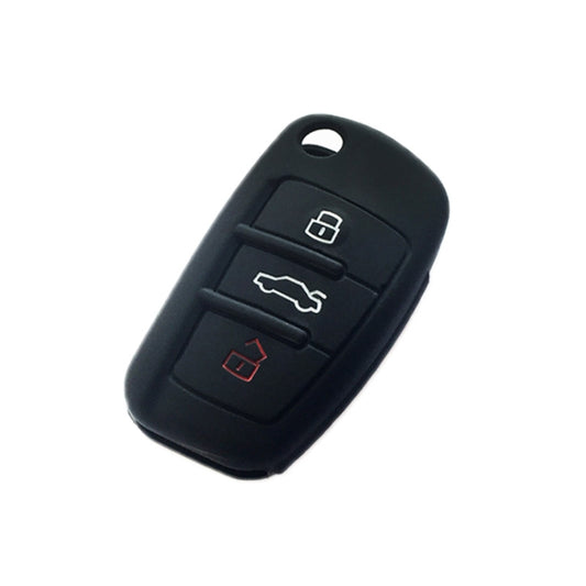 2 PCS Car Key Cover Silicone Flip Key Remote Holder Case Cover for Audi Q3 A3 A1(Black) by buy2fix