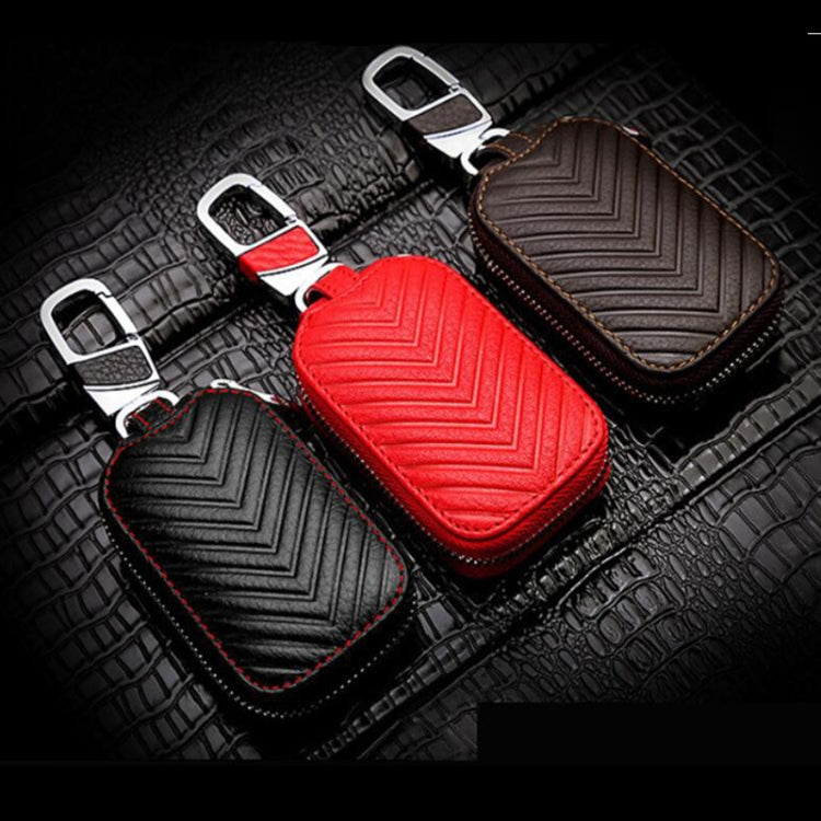 Multifunctional Hook Up Leather Car Key Bag(Coffee) by buy2fix