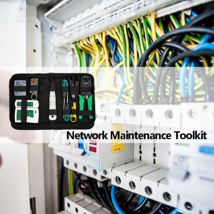 Three-purpose Network Cable Clamp Tester Hand Tool Set Home Network Repair Kit, Style:12 in 1 by buy2fix