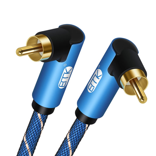 EMK Dual 90-Degree Male To Male Nylon Braided Audio Cable, Cable Length:2m(Blue) by EMK