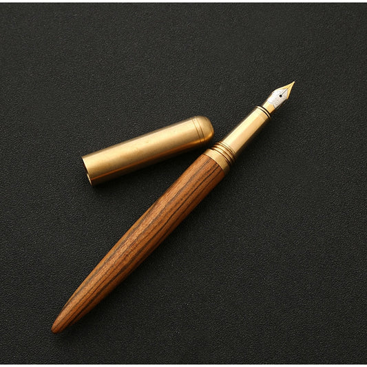 Luxury Wood Fountain Pen School Office Writing Ink Pen Stationery Gifts Supplies(Tiger wood) by buy2fix
