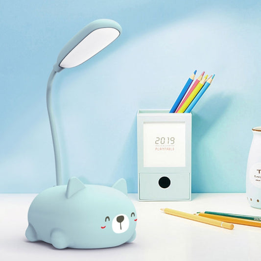 Cartoon Cat Design LED Eye Protection Reading Lamp USB Rechargeable Desk Lamp(Blue) by buy2fix