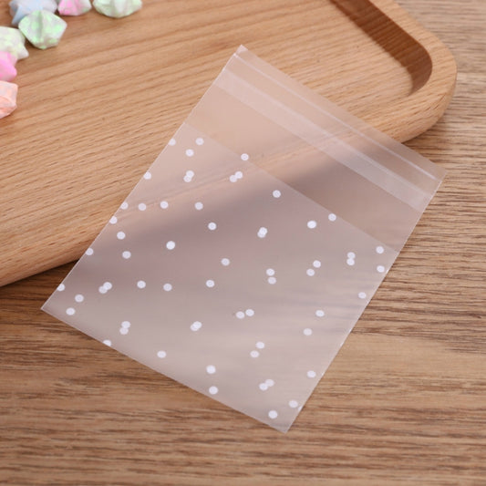 100pcs / Pack Plastic Transparent Cellophane Bags Polka Dot Candy Cookie Gift Bag with DIY Self Adhesive Pouch Celofan Bags for Party, Size:8x10cm(Transparent) by buy2fix