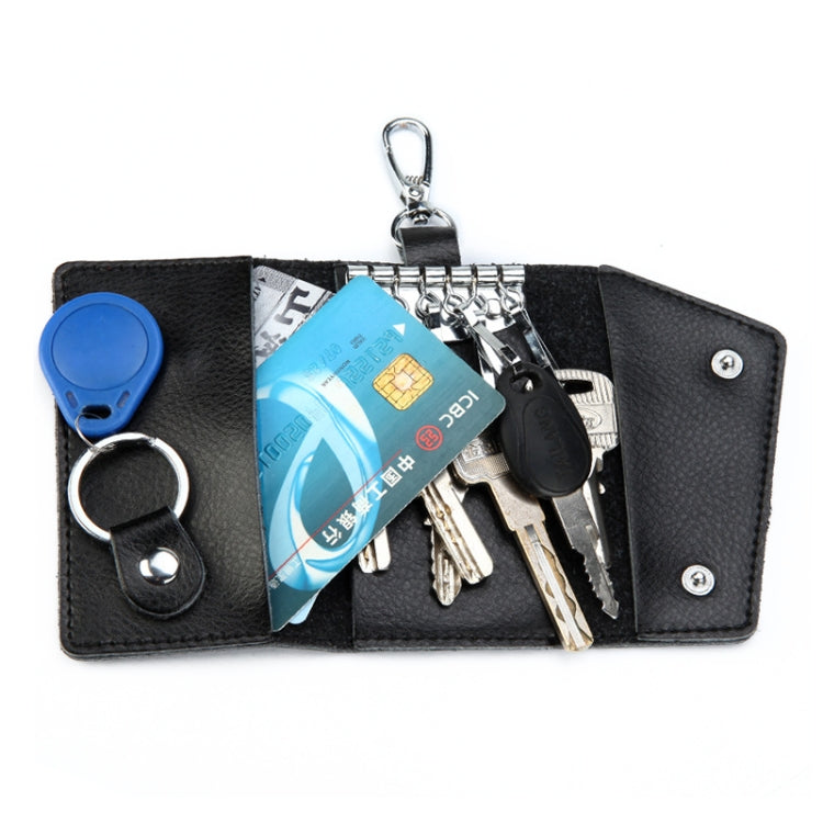 Multifunctional Litchi Texture Leather Keychain Bag Car Key Bag(Red) by buy2fix
