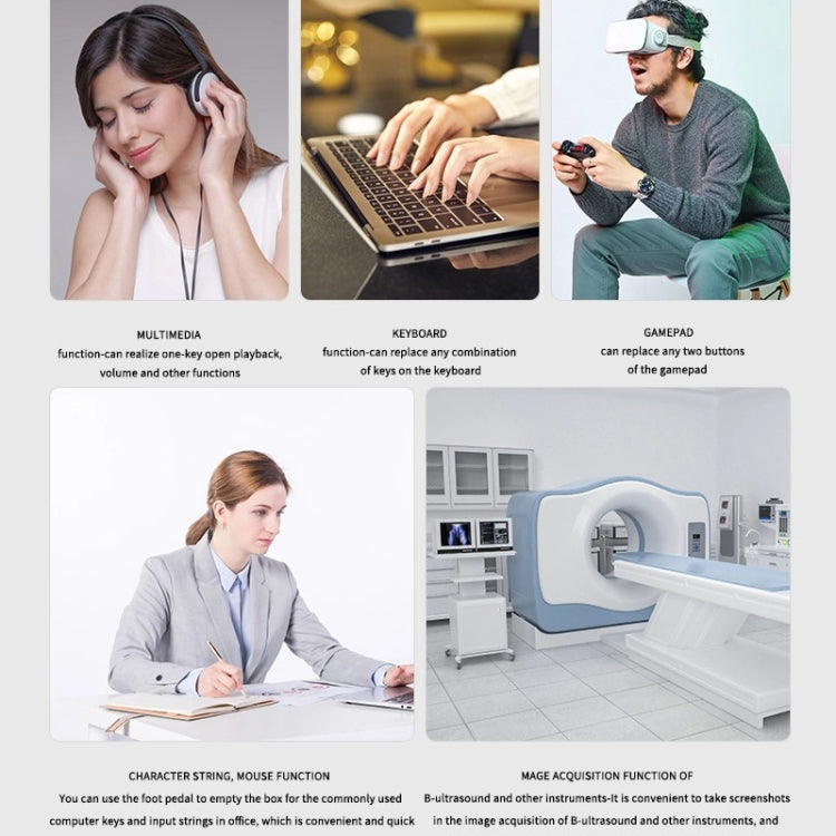 Wireless Foot Pedal Control Switch Keyboard Adapter For Computer, Style:Two-Pendal Four-Button by buy2fix