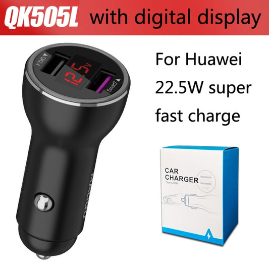 QIAKEY QK505L Dual Ports Fast Charge Car Charger(Black) by QIAKEY