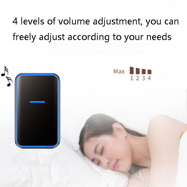 CACAZI A68-2 One to Two Wireless Remote Control Electronic Doorbell Home Smart Digital Wireless Doorbell, Style:UK Plug(Black) by CACAZI