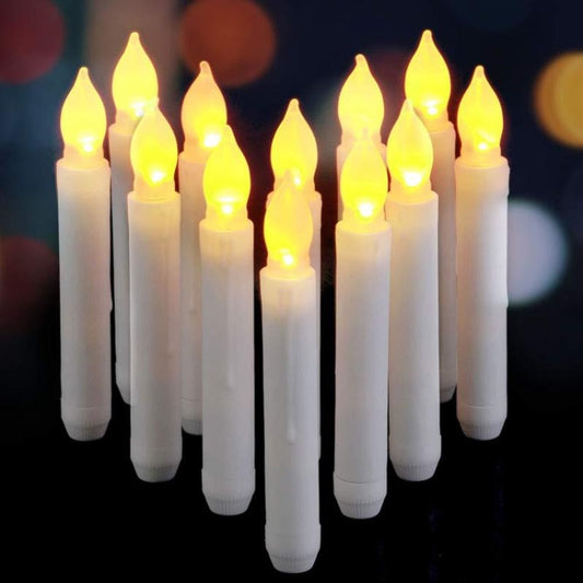12pcs / Box LED Electronic Candle Light Flameless Long Rod Christmas Candle, Spec:Flashing Warm White Light by buy2fix