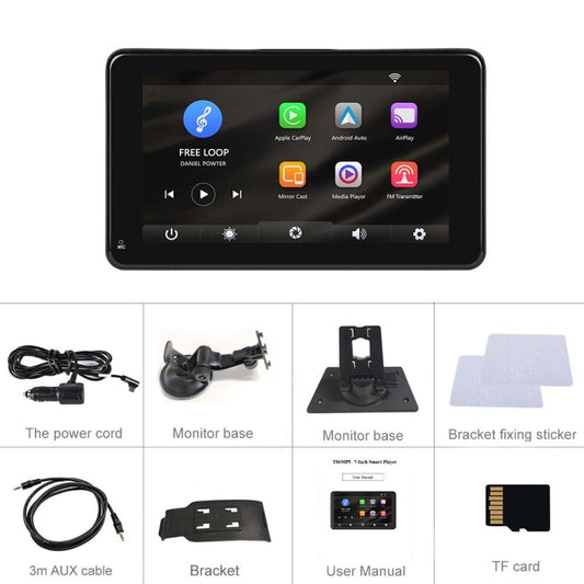 A3135 7 Inch HD Wired Smart Screen With Wireless CarPlay + Android Auto + Android With With 64G Memory Card by buy2fix