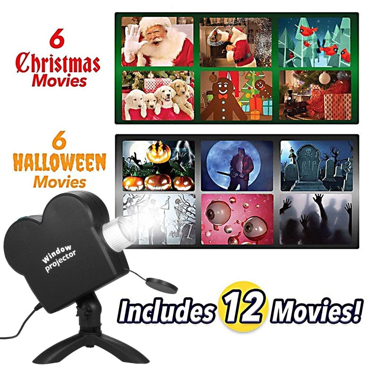 Christmas Halloween Laser Projector Mini Window Home Theater Projector, Plug Type:UK Plug by buy2fix