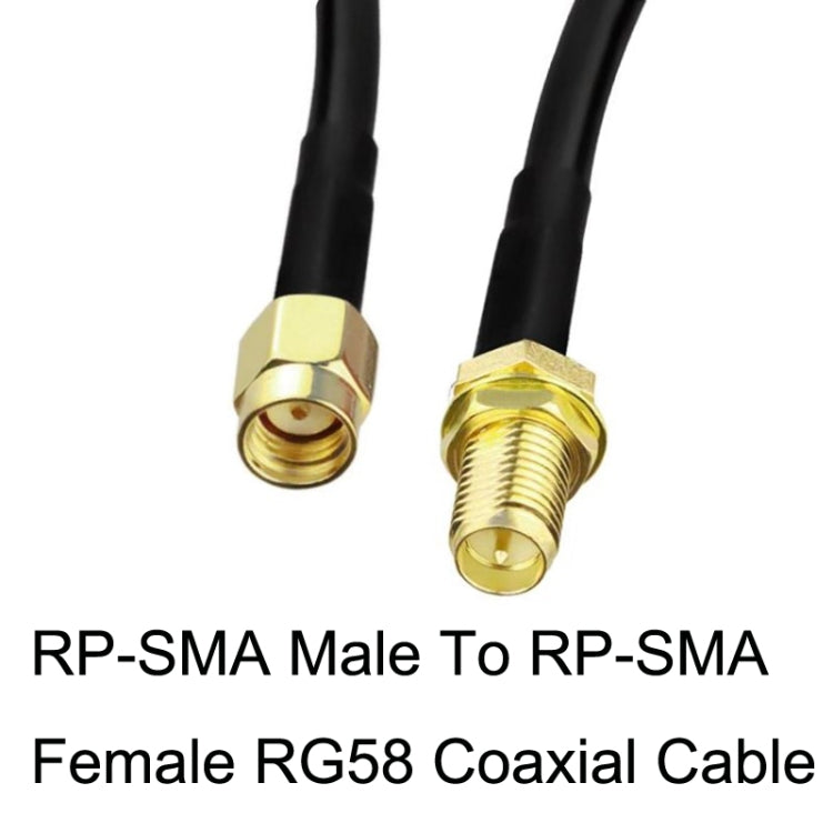 RP-SMA Male To RP-SMA Female RG58 Coaxial Adapter Cable, Cable Length:1m by buy2fix