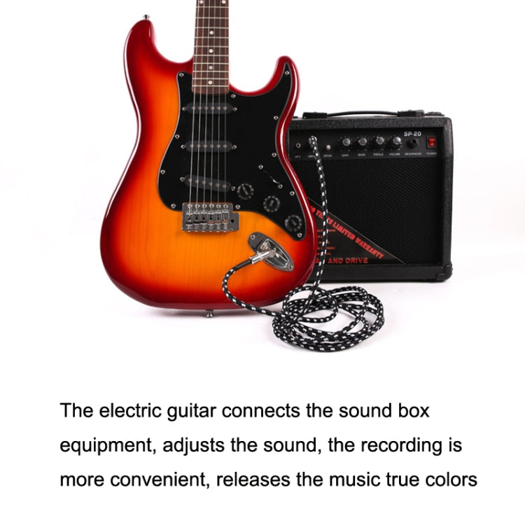 Guitar Connection Wire Folk Bass Performance Noise Reduction Elbow Audio Guitar Wire, Size:6m(Red Black) by buy2fix