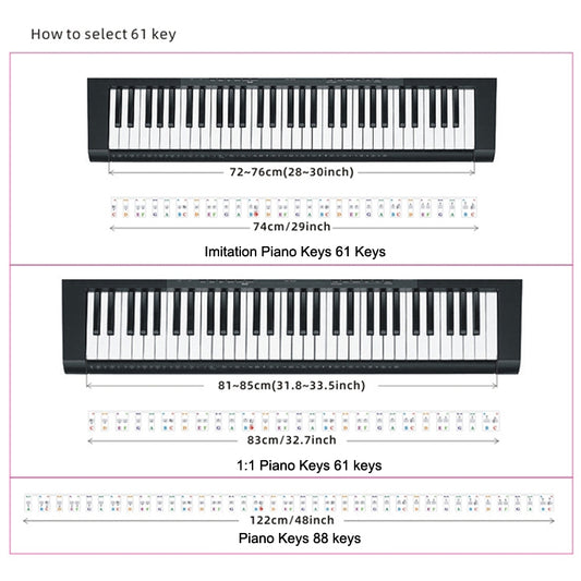 Children Beginner Piano Keyboard Color Stickers Musical Instrument Accessories, Style: Piano Keys 88 keys by buy2fix