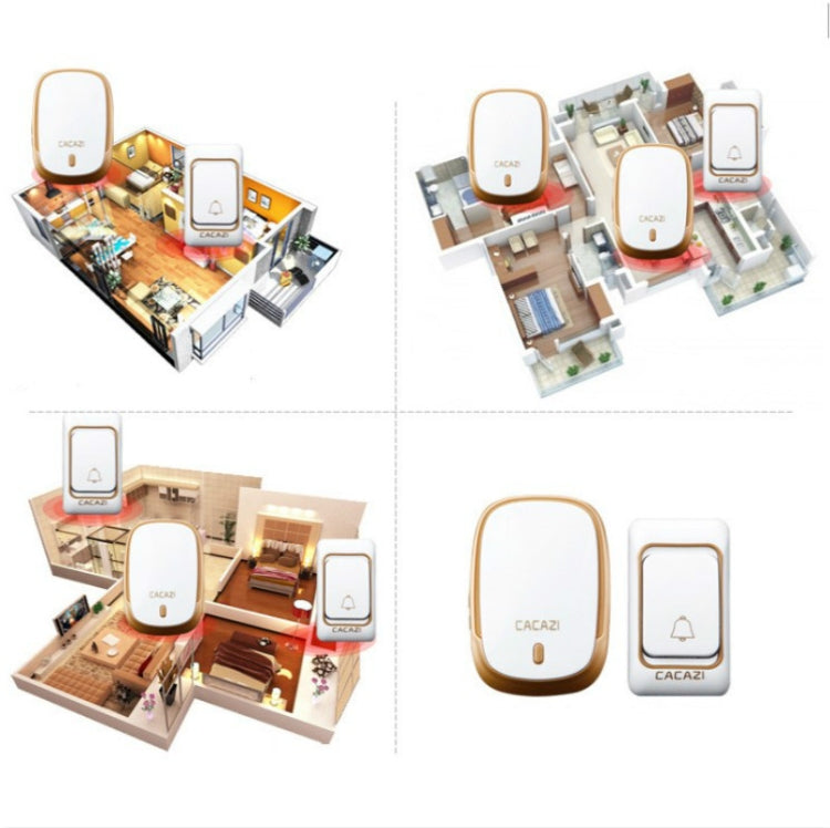 CACAZI K01 Pager Wireless Smart Music Doorbell, Random Color Delivery, US / EU / UK Plug by buy2fix