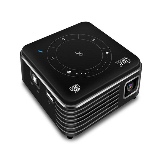 P11 4K HD DLP Mini 3D Projector 4G + 32G Smart Micro Convenient Projector, Style:UK Plug(Black) by buy2fix