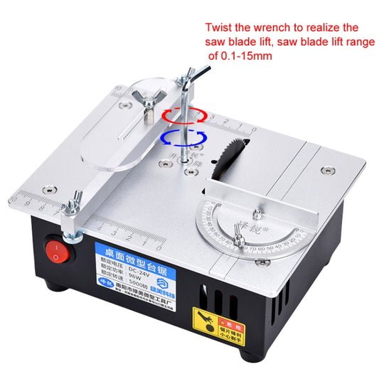S3 96W Liftable Table Mini Table Saw Aluminum Cutting Machine,Spec: Black High Match(EU Plug) by buy2fix