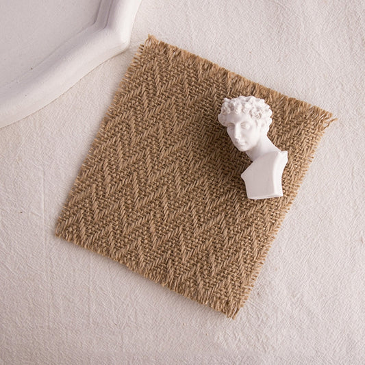 10 PCS 12x12cm Torn Edges Vintage Coarse Jute Scented Candle Coaster Photography Decoration Props(Wavy) by buy2fix