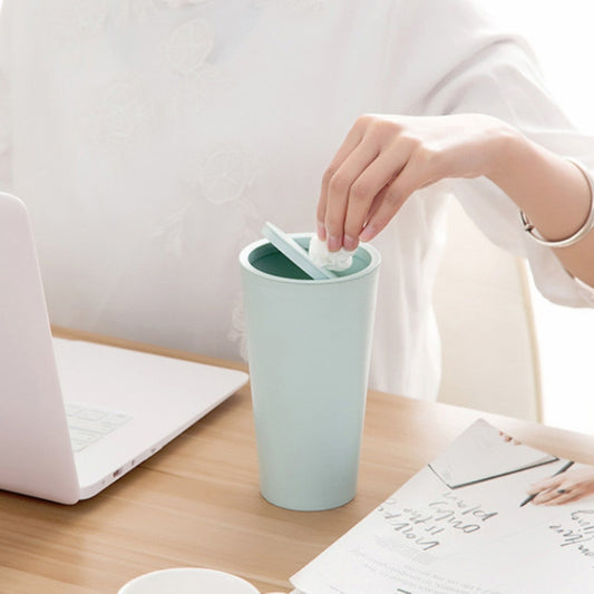 Desktop Plastic Rocker Cover Car Storage Round Barrel Car Tissue Trash Can(Green) by buy2fix