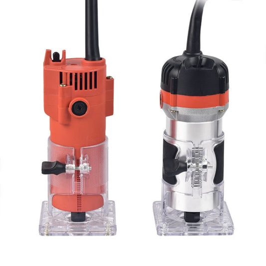 Woodworking Trimming Machine Multifunctional Electric Wood Milling Slotting Machine Engraving Tools US Plug, Material:600W Plastic Body by buy2fix