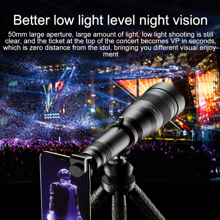 APEXEL APL-JS36XJJ04 Full Metal 36X High List Tube External Dual-tone Telescope Universal Telephoto Mobile Phone Lens by APEXEL