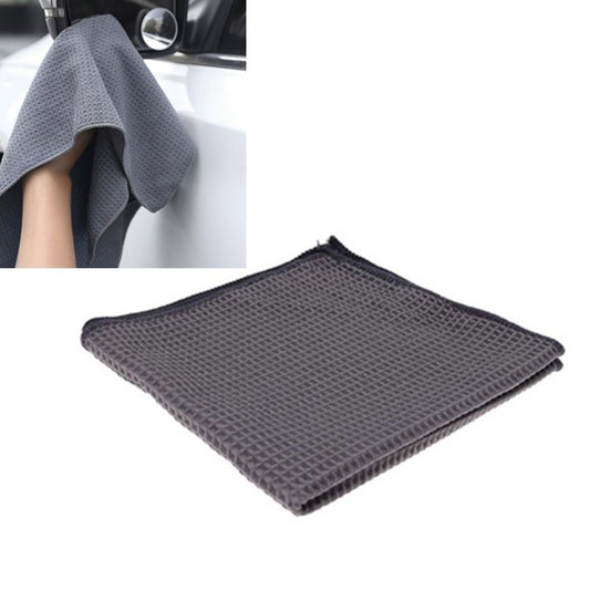 Pineapple Lattice Microfiber Lint-free Absorbent Honeycomb Car Washing Towel, Size:40x40cm(Gray) by buy2fix