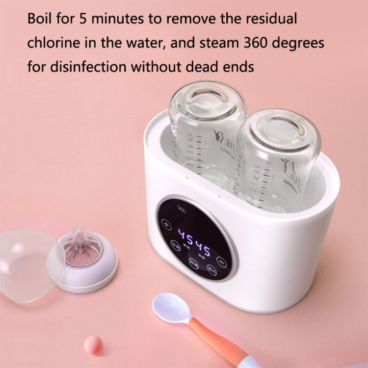 NUBITE N20 2 In 1 Double Bottle Warmer Sterilization Machine, Plug Type:EU Plug(White) by buy2fix