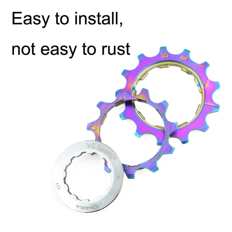 VG SPORTS Bicycle Lightweight Wear -Resistant Colorful Flywheel, Style:10 Speed 11-32T by VG SPORTS