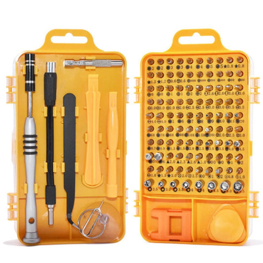 110 in 1 Watch Mobile Phone Disassembly Maintenance Tool Multi-function Chrome Vanadium Steel Screwdriver Set(Yellow) by buy2fix