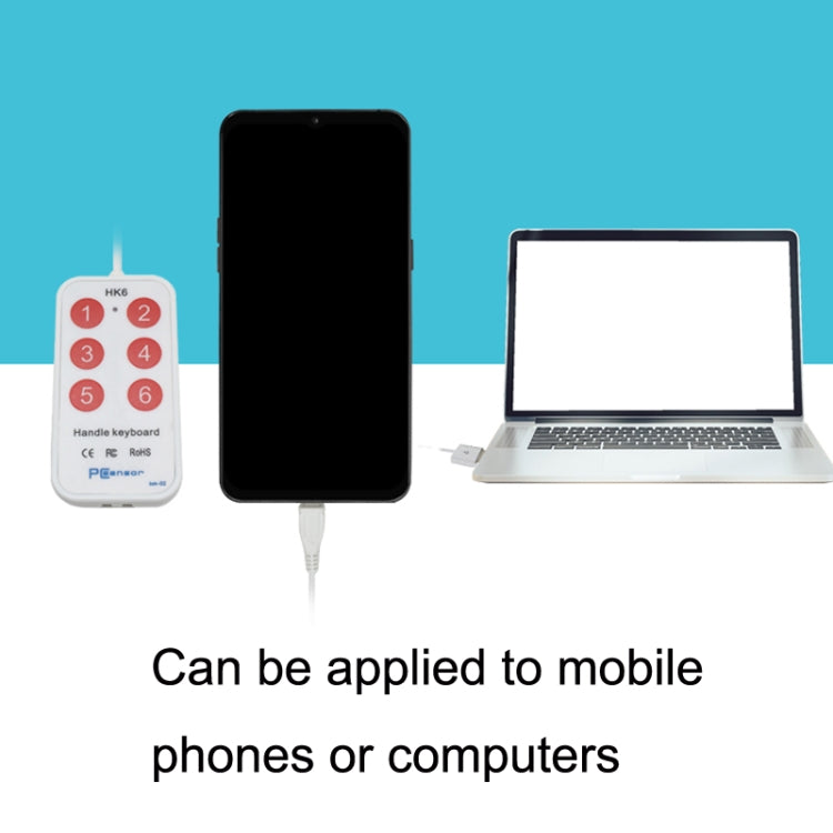 HK-6 6 Keys Custom PS Shortcut Keys Medical Ultrasound Acquisition USB Keypad, Cable Length: 2m by buy2fix