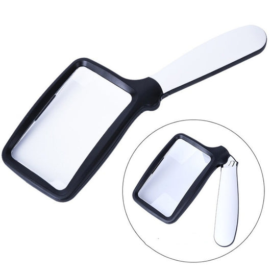 2X Handheld Folding Five LED Lights For Elderly People Reading Newspapers HD Acrylic Optical Lens Magnifying Glass by buy2fix