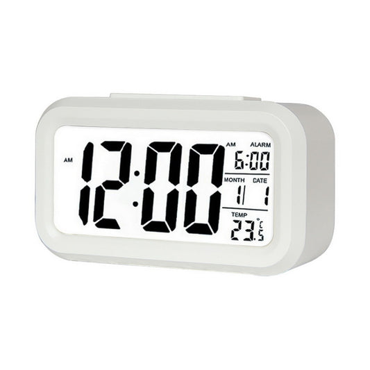 Temperature Type Lazy Snooze Alarm Mute Backlit Electronic Clock(White) by buy2fix