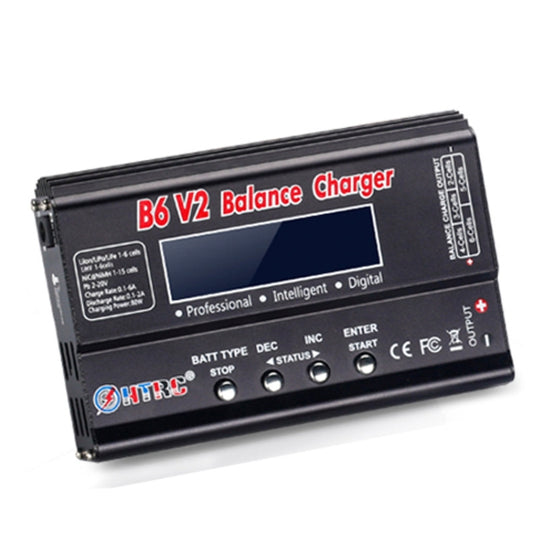 HTRC B6 V2 Balance Charger Intelligent Model Airplane Lithium Battery Charger, US Plug by HTRC