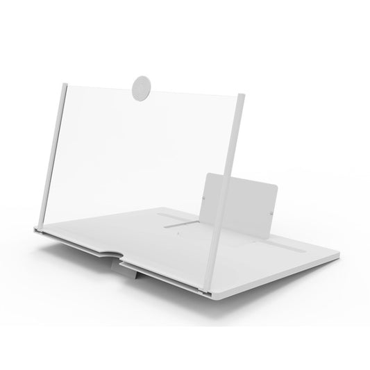 Pull-out Mobile Phone Screen Magnifier 3D Video Desktop Mobile Phone Holder, Size:10 inch(White) by buy2fix