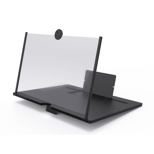 Pull-out Mobile Phone Screen Magnifier 3D Video Desktop Mobile Phone Holder, Size:10 inch(Black) by buy2fix